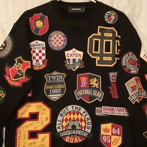 DSQUARED2 college patch crew neck size S